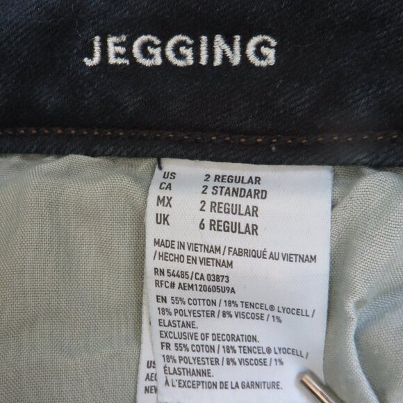 AE Womens Ripped High-Waisted Jegging cropped Jean Size 2 Blue Aeo Denim stretch - Picture 7 of 10